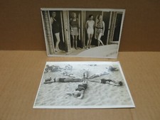 OSTENDE (Belgique) 2 photographies nouvelles cabines et bain de soleil v1930-35