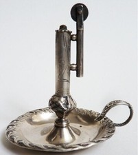 ANCIEN Briquet de table à essence ARGENT massif Sterling silver lighter