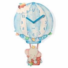 Montre Murale Fille Montgolfière Éléphant Horloges Pendule Mur Moderne