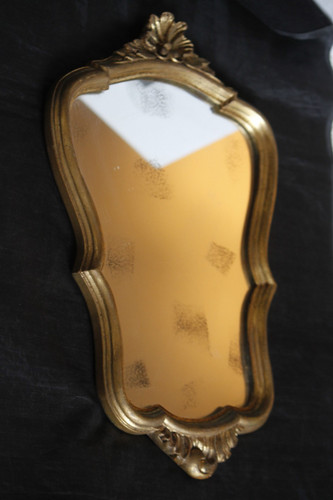 Miroir ancien coquille - , doré