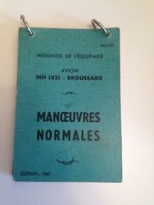 AVION MH 1521 BROUSSARD  MEMENTO DE L'EQUIPAGE  1967 Flight Reference Cards  C20
