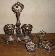 Huilier moutardier Argent massif  Minerve Art Nouveau Orf Benoit & Lanos 530 gr