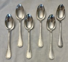 6 CUILLERES A ENTREMET  EN METAL ARGENTE CHRISTOFLE  RUBANS 17 CM