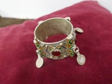 superbe bracelet Kabyle argent richement émaillé,Diamètre int 55mm,P 102 g