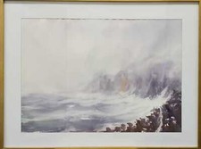 PAYSAGE CÔTIER. AQUARELLE SUR