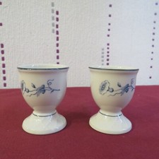 2 coquetiers  en porcelaine Villeroy et Boch modèle VAL BLEU
