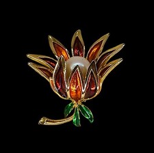 broche SPHINX vintage fleurs