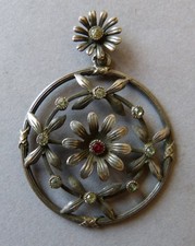 Pendentif argent massif 19e