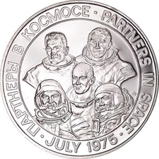 France, Médaille, Apollo-Soyouz, Sciences & Technologies, 1975, FDC, Argent