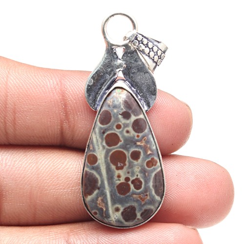 Pendentif peau léopard jaspe - peau,