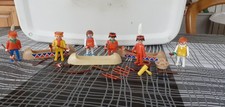 playmobil lot indiens vintage 6 personnages 3 canoes et équipement