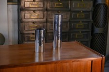 Paire de vases en métal chromé 1960's