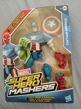 ⭐️ MARVEL SUPER HERO MASHERS - CAPTAIN AMERICA - HASBRO -  RARE