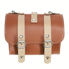 Sacoche de cadre ou selle ou guidon vélo marron crème cyclotouriste ville