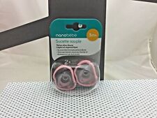 Nanobébé 2 sucettes souple silicone rose sans BPA bébé 0-3 ou 3+ 