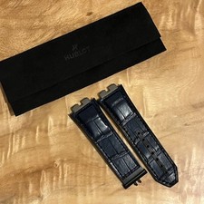 Véritable ceinture en cuir caoutchouc marine HUBLOT Big Bang Unico 45 mm/44 m...