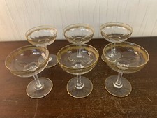 Lot 6 coupes doré en cristal de Saint Louis (prix des 6 verres)