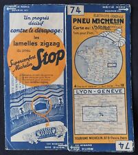 Carte MICHELIN 74 LYON GENEVE 1935 Guide Bibendum pneu tyre map