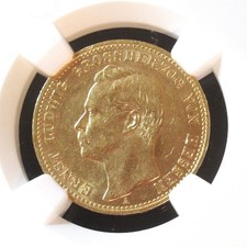 Allemagne Hesse-Darmstadt 1906-A Or 20 Marks KM-374 NGC AU Détails