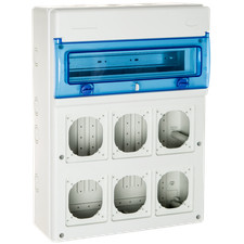 1316v6 Coffret étanche Ip65 Pour 6 Prises électriques à Composer - 16 Modules - 