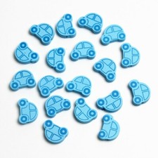 5 ou 10 Perle en Bois Voiture Bleu 25mm x 18mm