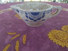 Saucière Bol Porcelaine Opaque de Gien Modèle Chamonix Art Déco Bleu 18cm