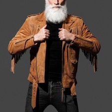 Veste en cuir suédé à