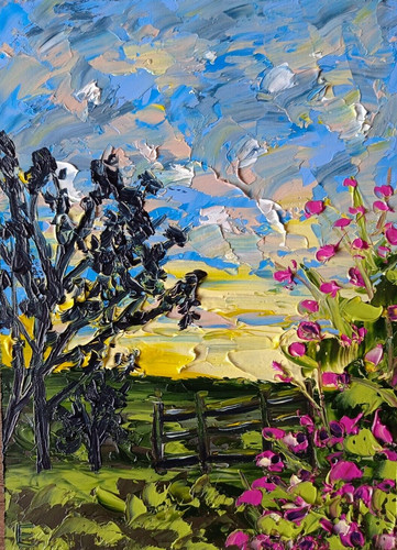 Peinture huile buissons - peinture, l'huile