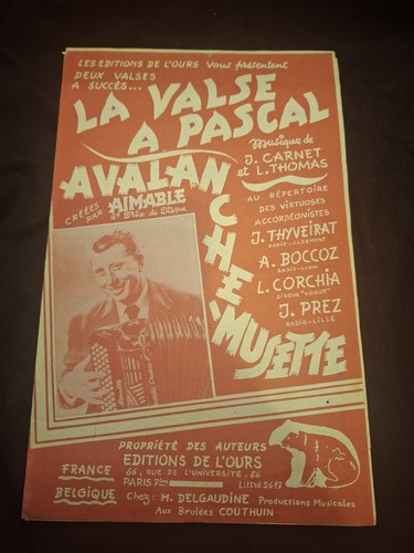 Partition valse pascal - la, à