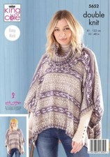 Modèle De Tricot Facile King Cole DK Pour Femmes : Ponchos, Snood Et Châle 5652
