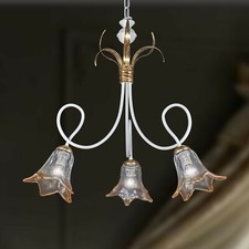 Lustre Fer Forgé Ivoire Et