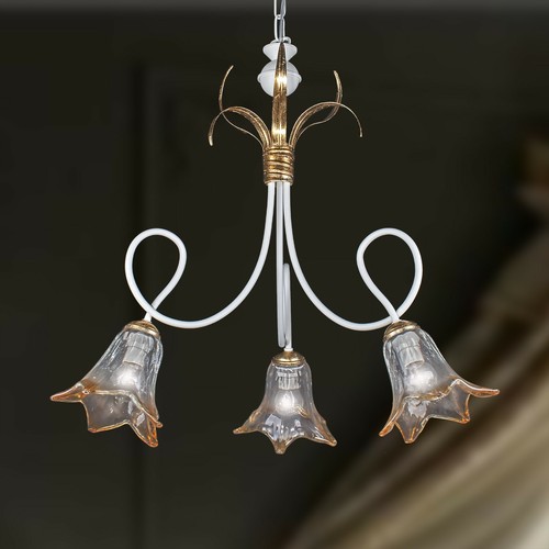 Lustre fer forgé ivoire - ivoire, et