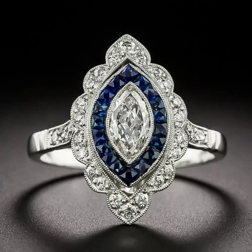 Bague art déco argent - bague, en