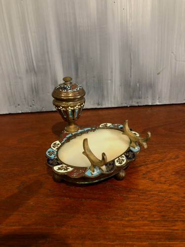Joli petit encrier bronze - encrier,