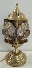 Rare Lampe Lanterne En Laiton Et Verre 