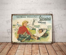 Plaque métal vintage vespa - plaque,