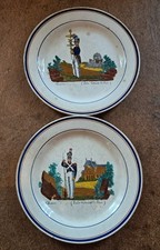 Deux Anciennes assiette en faïence Creil Montereau. XIXÈME Siècle. Soldats