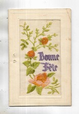 Carte postale brodée, double