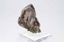 Quartz fumé Epidote, Mont-Blanc, Alpes, France 3x2.5x1cm