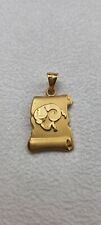 Pendentif Signe Zodiaque BÉLIER Médaille Parchemin Astrologique Plaqué Or Jaune
