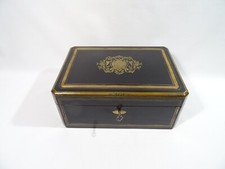 ANCIEN COFFRET A BIJOU SIGNE TAHAN MARQUETERIE BOULLE NAPOLEON III MARQUETRY BOX
