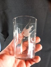 Verre gravé XIXe Alouette