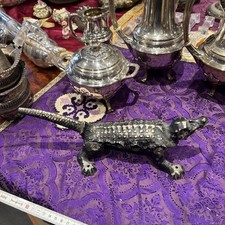 ancien Mache Bouchon En Aluminium Époque 1900 Au Crocodile Noir Bistrot 29cm