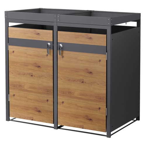 Cache poubelle anthracite - cache-poubelle,