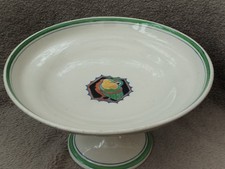 Ancien Compotier BOCH LA LOUVIERE Décor Oiseau Art Déco 