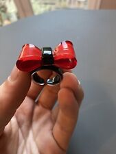 Bague anneau Noir Rouge NOEUD