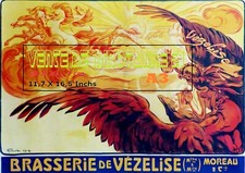 Bière Brasserie de Vézelise 54 Mthe & Mlle– PROUVE -1914 - affiche plastifiée