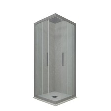 CABINE PAROIS DOUCHE D'ANGLE COULISSANTE EN PVC ARGENT KOLORS