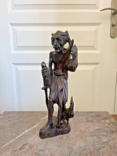Ancien sculpture bois - bois, viel