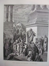  gravures 1866:Sainte Bible:Jonas les Ninivites à la pénitence, de Gustave Doré 
